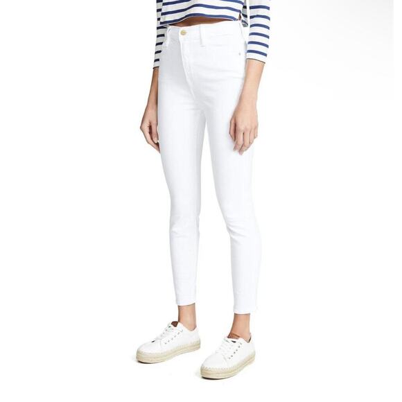Frame Ali High Rise Cigarette Skinny Jeans White Size 28 - Picture 1 of 8